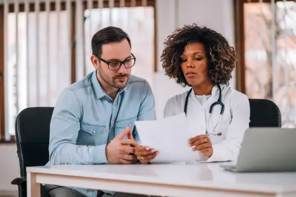 Doctor talking to Patient